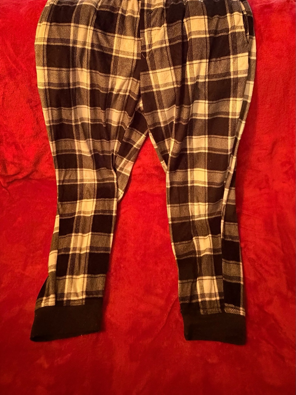 George Black and Cream Plaid Joggers